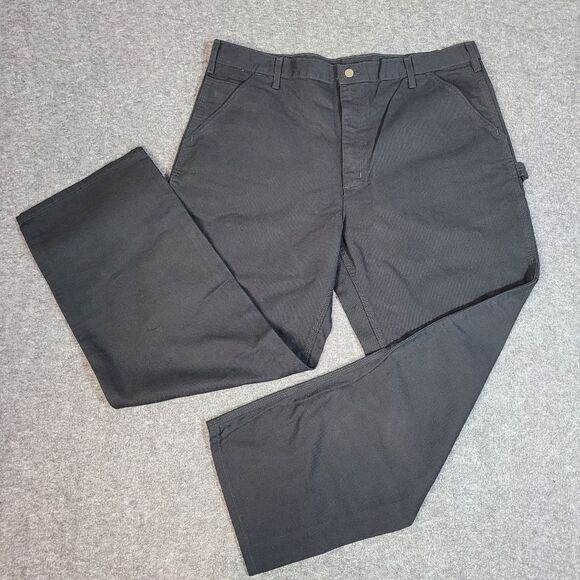 Carhartt Y2K Washed Duck Work Dungaree Men's Pant 40x32 Black Jeans New - Picture 1 of 13